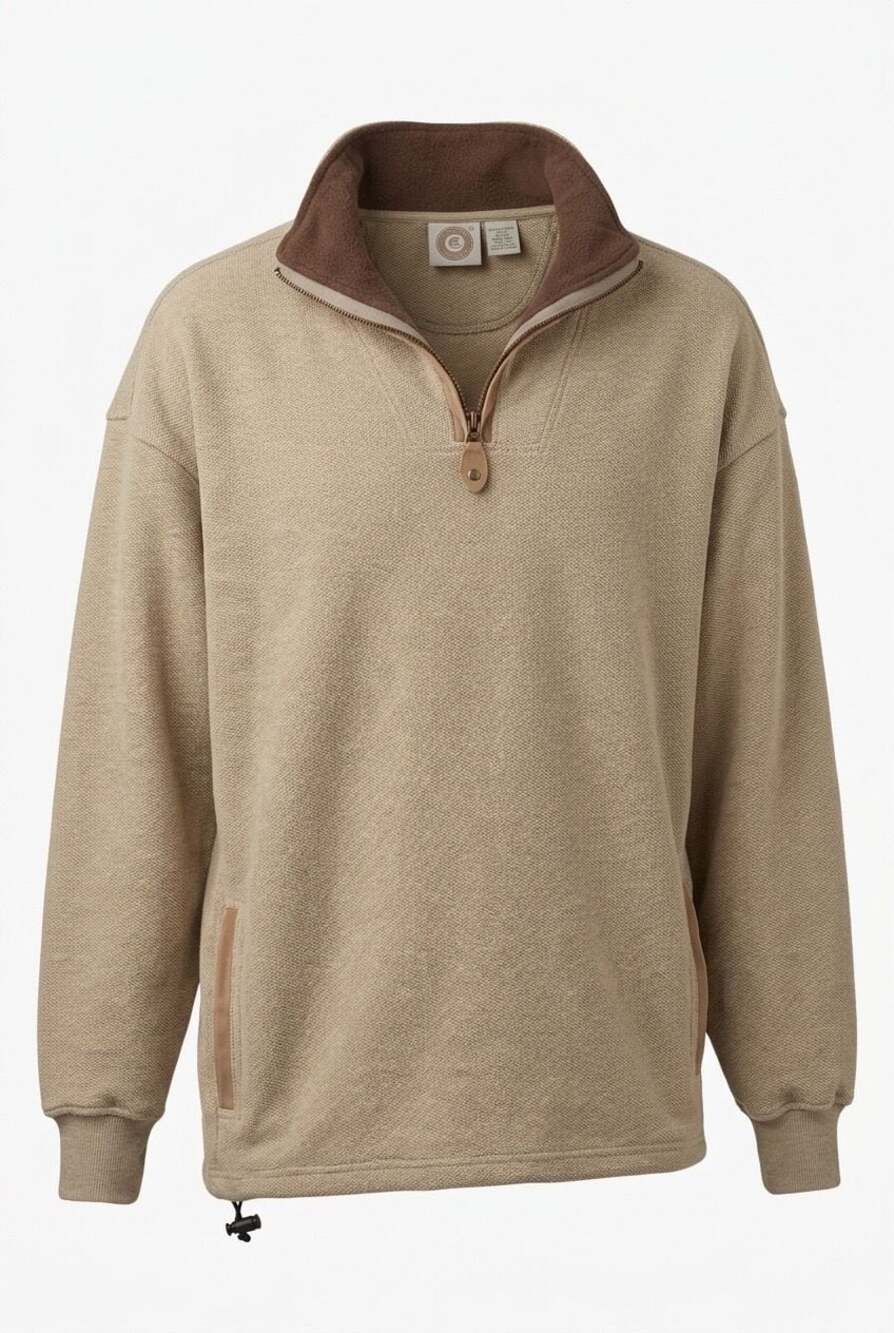 Lobo Apparel Quarter Zip Pullover Tan Brown Size XL